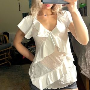 Kenar White Layered Blouse / M